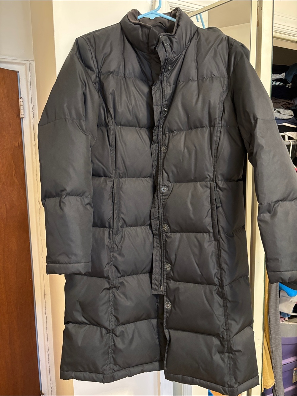 GAP Long Black Quilted Puffer Coat